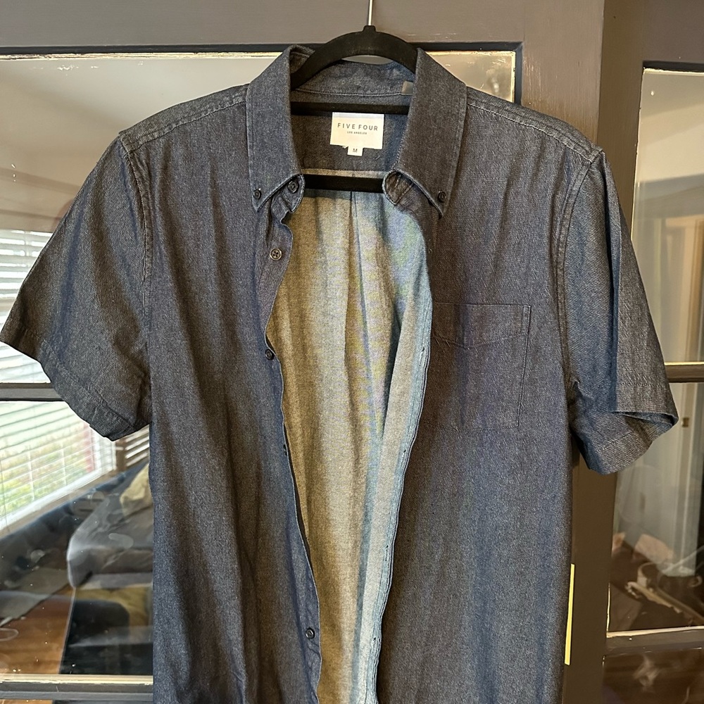 Five Four Medium Blue Linen Shirt